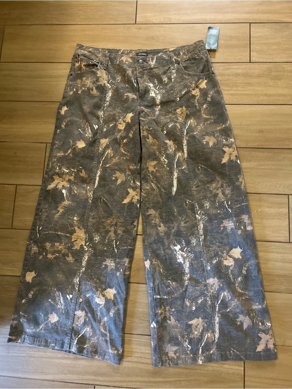 wild fable Wide Leg Pants in Brown and Tan Splatter Print